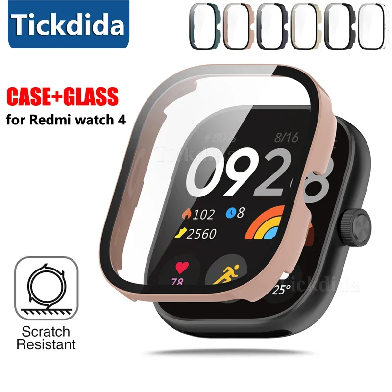 

Tempered Glass+Case for Xiaomi Redmi Watch 4 3 2 Lite Screen Protector Frame Bumper Cover for Redmi Watch 4 Case