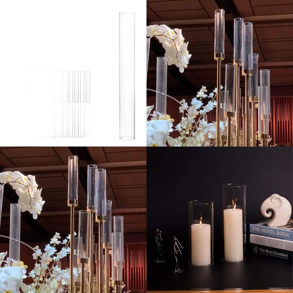 

Clear Glass Cylinder Candle Holders, 2 Wide x 16 Tall, Open-Ended, 24-Pack Bulk