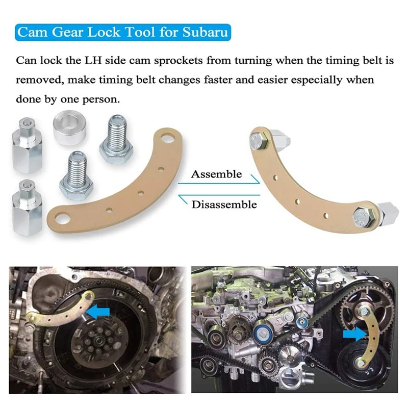 Crank Pulley Wrench Holder Tool Engine Cam Gear Lock/Camlock Tool Kit Intake/Exhaust Cam Sprocket Wrench For Subaru STD