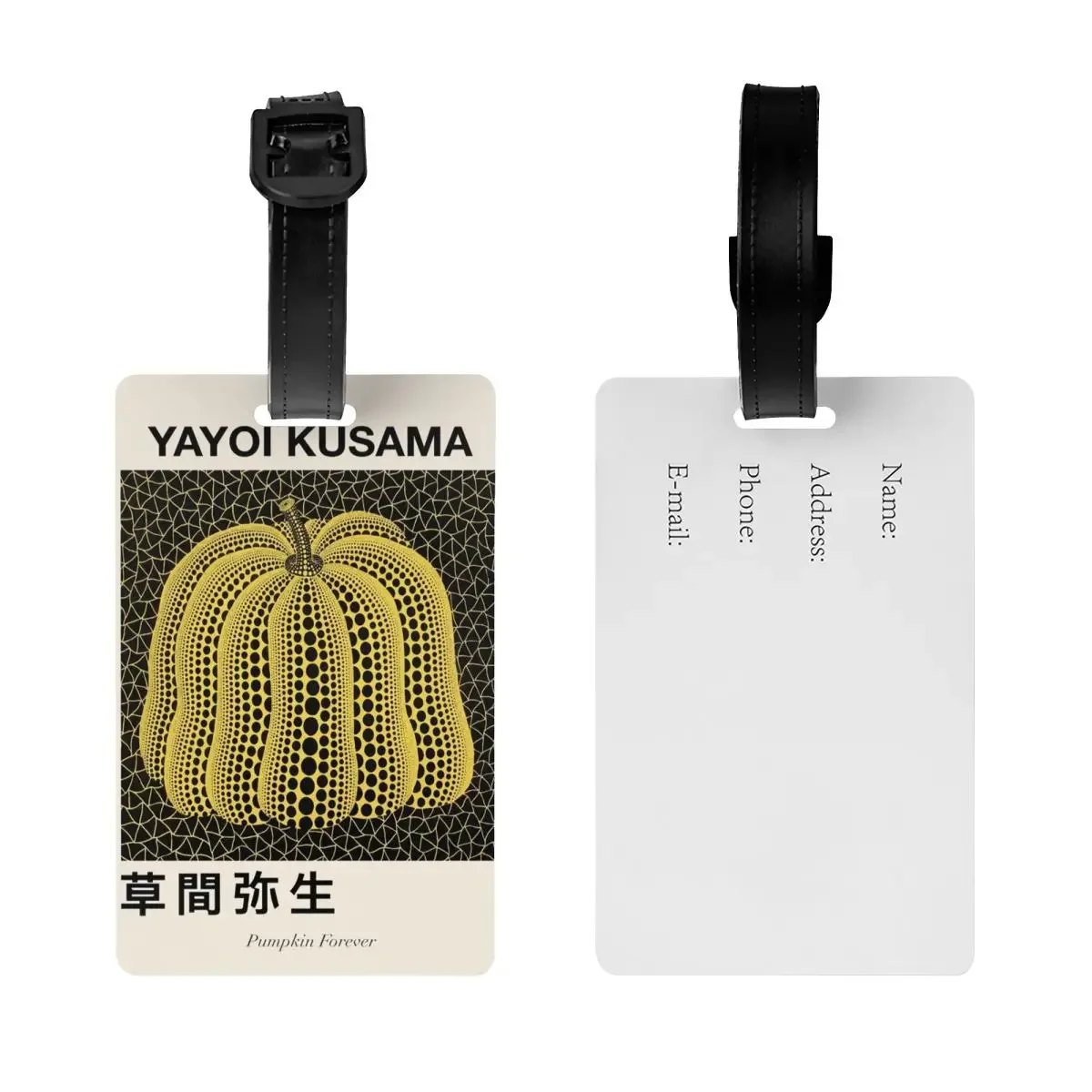 Yayoi Kusama Pumkin Forever Luggage Tag Abstract Art Suitcase Baggage Privacy Cover ID Label