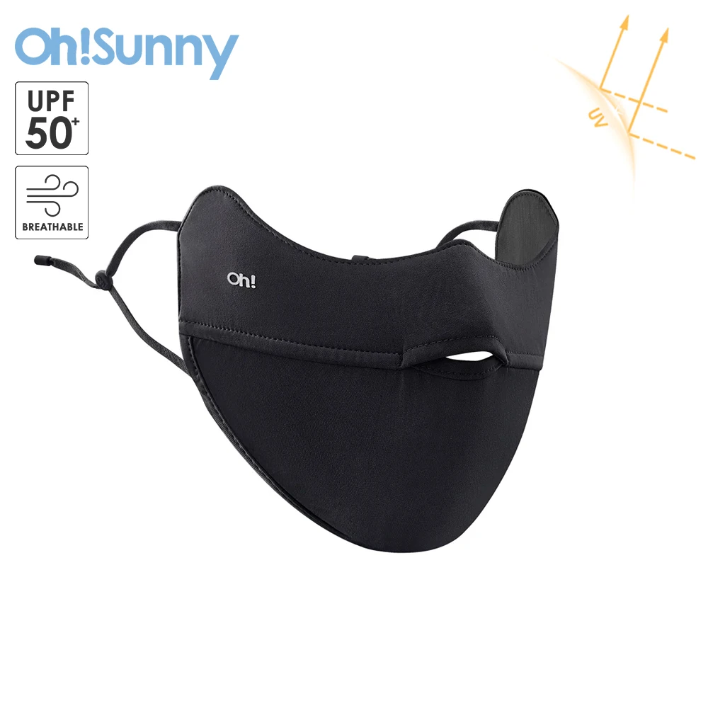 

OhSunny New Sun Protection Face Cover Summer Cooling Fabric Anti-UV UPF50+ Quick Dry Open Nose Breathable Outdoor Facial Shield