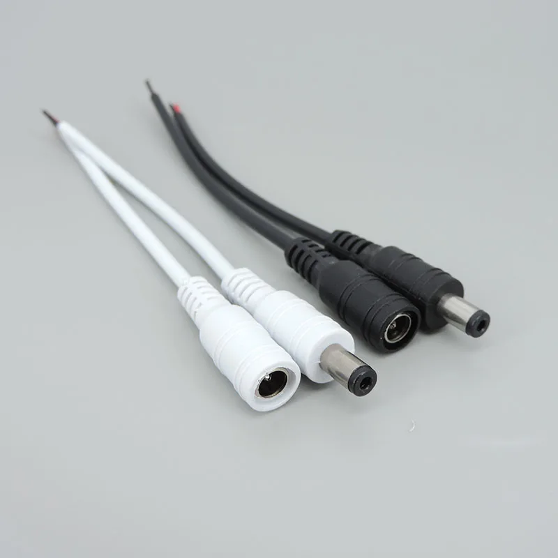 15cm 5.5x2.1mm DC Male Female Power Plug Cable Wire Jack extension Connector for CCTV Single Color 3528 5050 LED strip Light e1