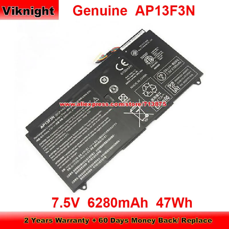 

Genuine AP13F3N Battery for Acer Aspire S7-392 S7-392-6402 S7-392-6832 S7-393 S7-393-5853 S7-392-6411 7.5V 6280mAh 47Wh