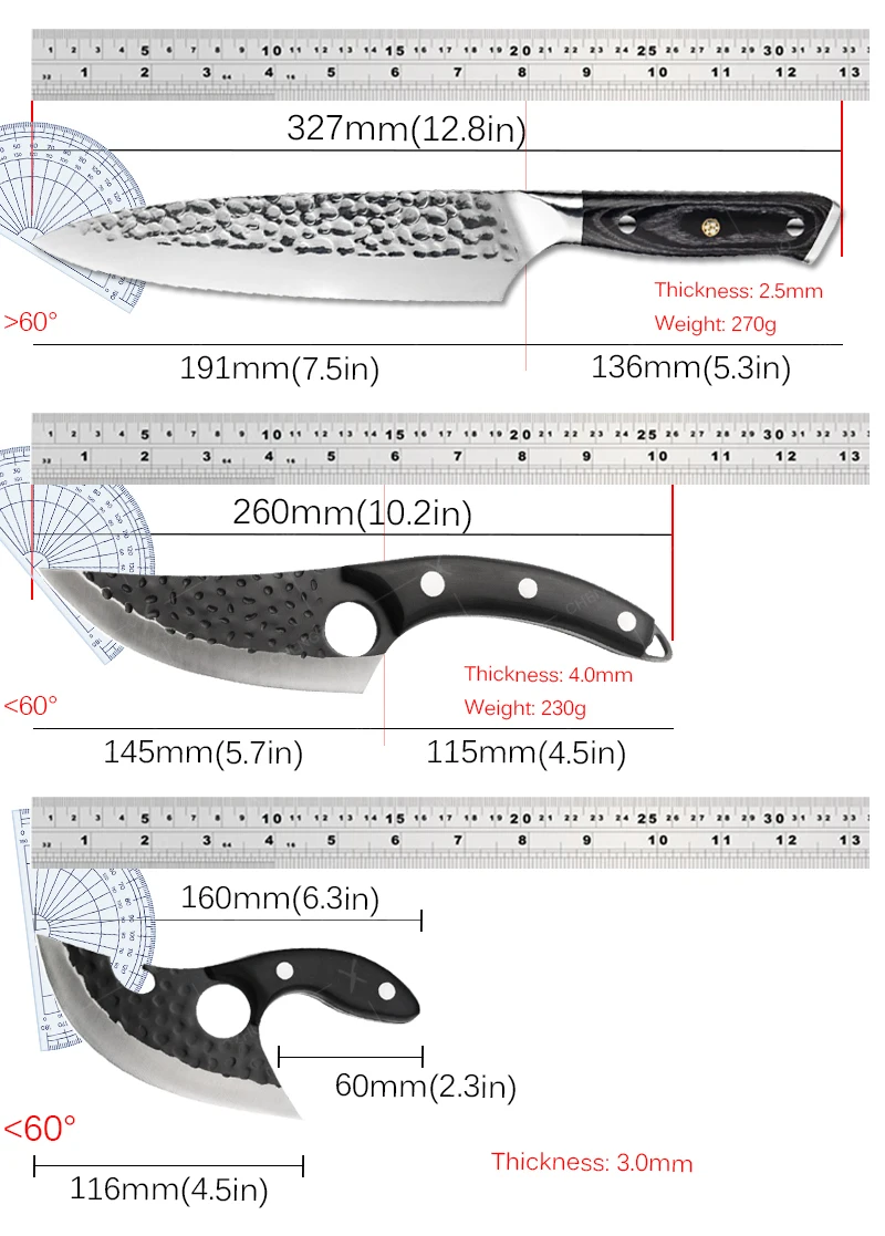 Butcher's Sharp Boning Knife Stainless Steel Kitchen Meat Cleaver Household Chef Knife for Slicing Vegetables and Fruits 2
