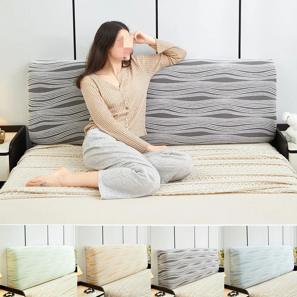 

1 PC Headboard Cover Elastic Jacquard Bedside Cover for Bed in Bedroom Easy To Clean Headboard Cover A Pattern of Wave Pattern