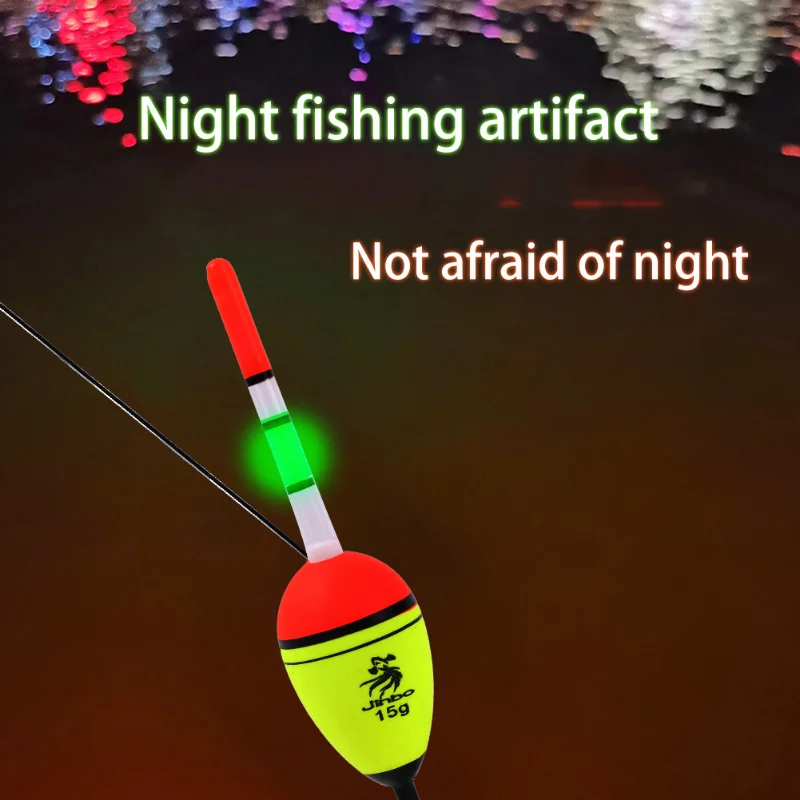 2Pcs EVA Luminous Fishing Night Float Light Stick Foam Plastic Bobber Sea Rock Fishing Floats Fishing Accessories 10/15/20g