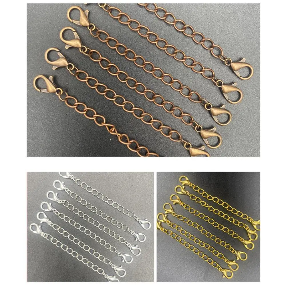 

2.5/5/7.5/10/12.5/15cm Necklace Extender, Golden Silvery Necklace Bracelet Extended Extension Tail Chain Lobster Clasp Connector