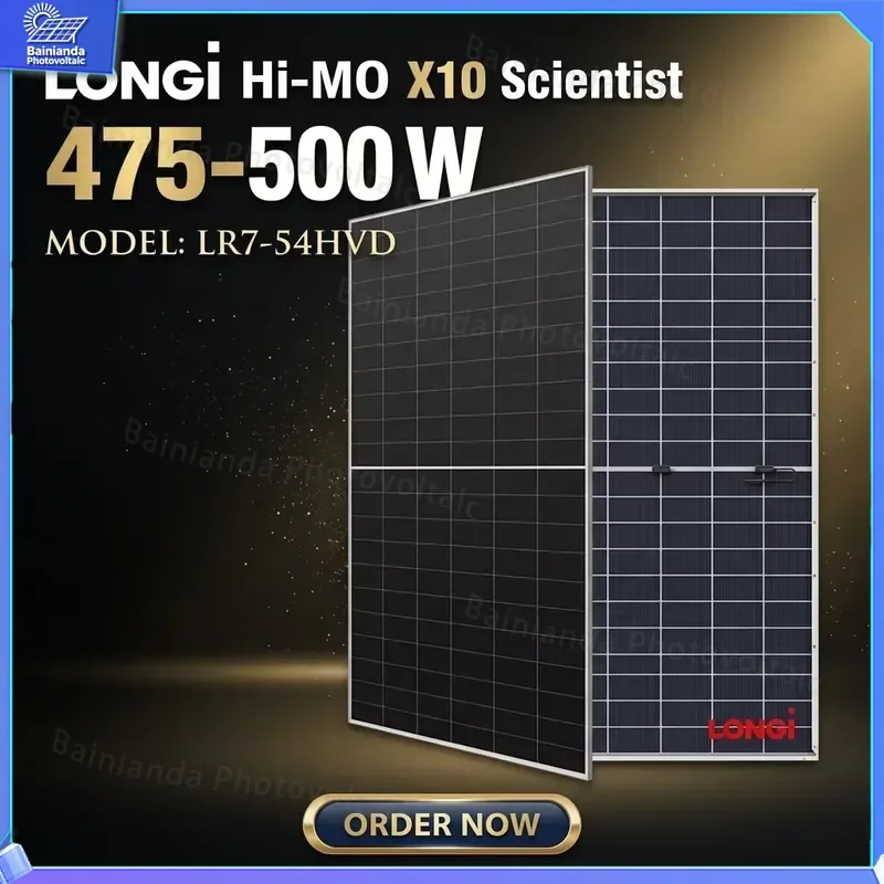 Longi Factory Direct N Type Monocrystalline Bifacial Solar Panel 480W 490W 500W High Efficiency PV Module for Rooftop Ground