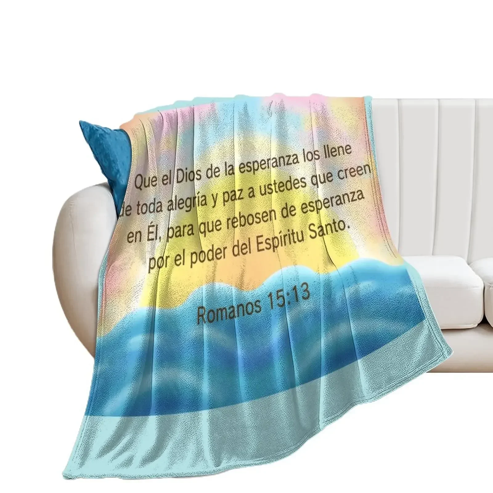 

Alegre Colorida Puesta De Sol Con Versículo Bíblico Throw Blanket Thermals For Travel anime Blankets