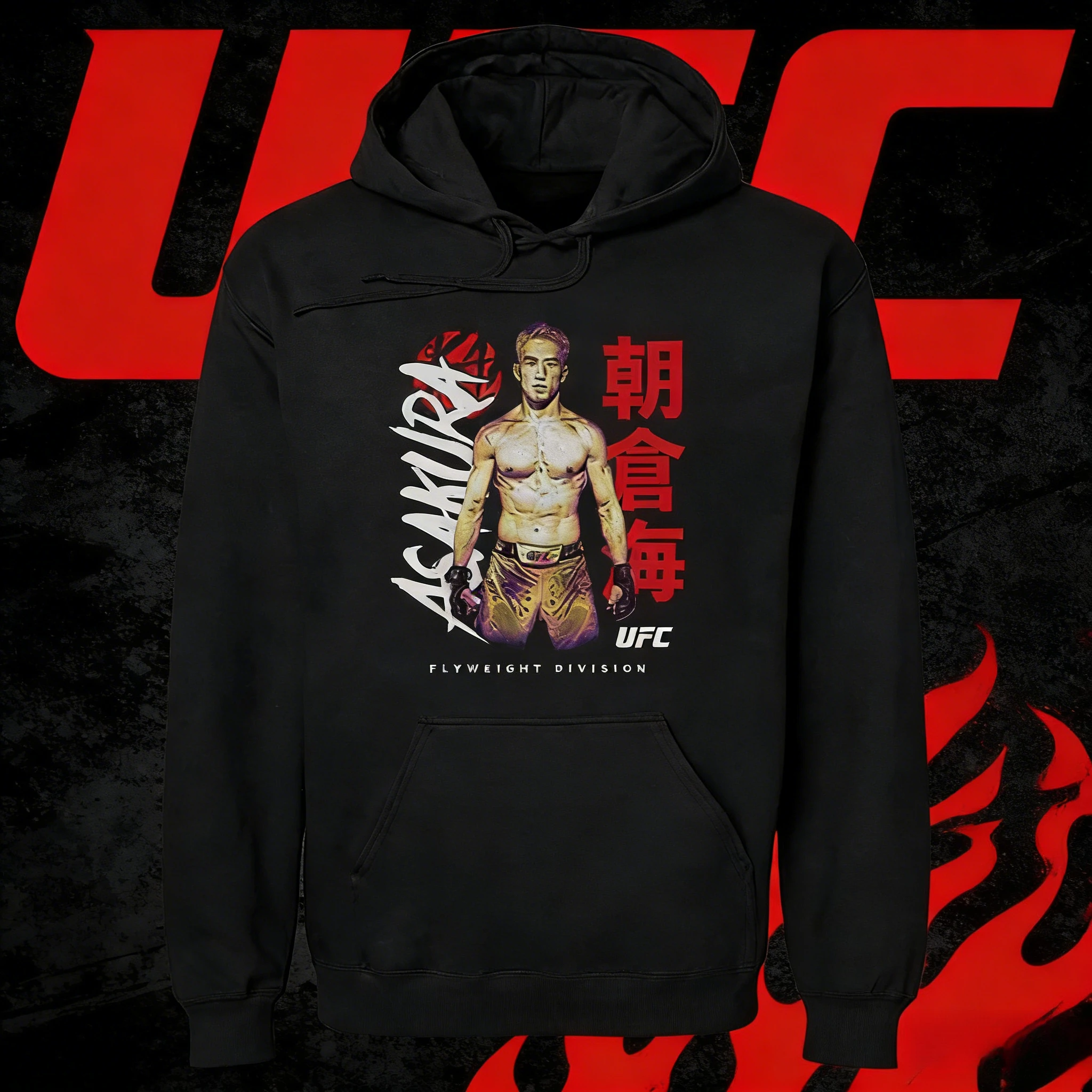 UFC Flyweight Fighter Kai Asakura's 2025-26 Autunno Est Puro Cotone 100% Stampato Allentato Casual Felpa con cappuccio da uomo e da donna oversize