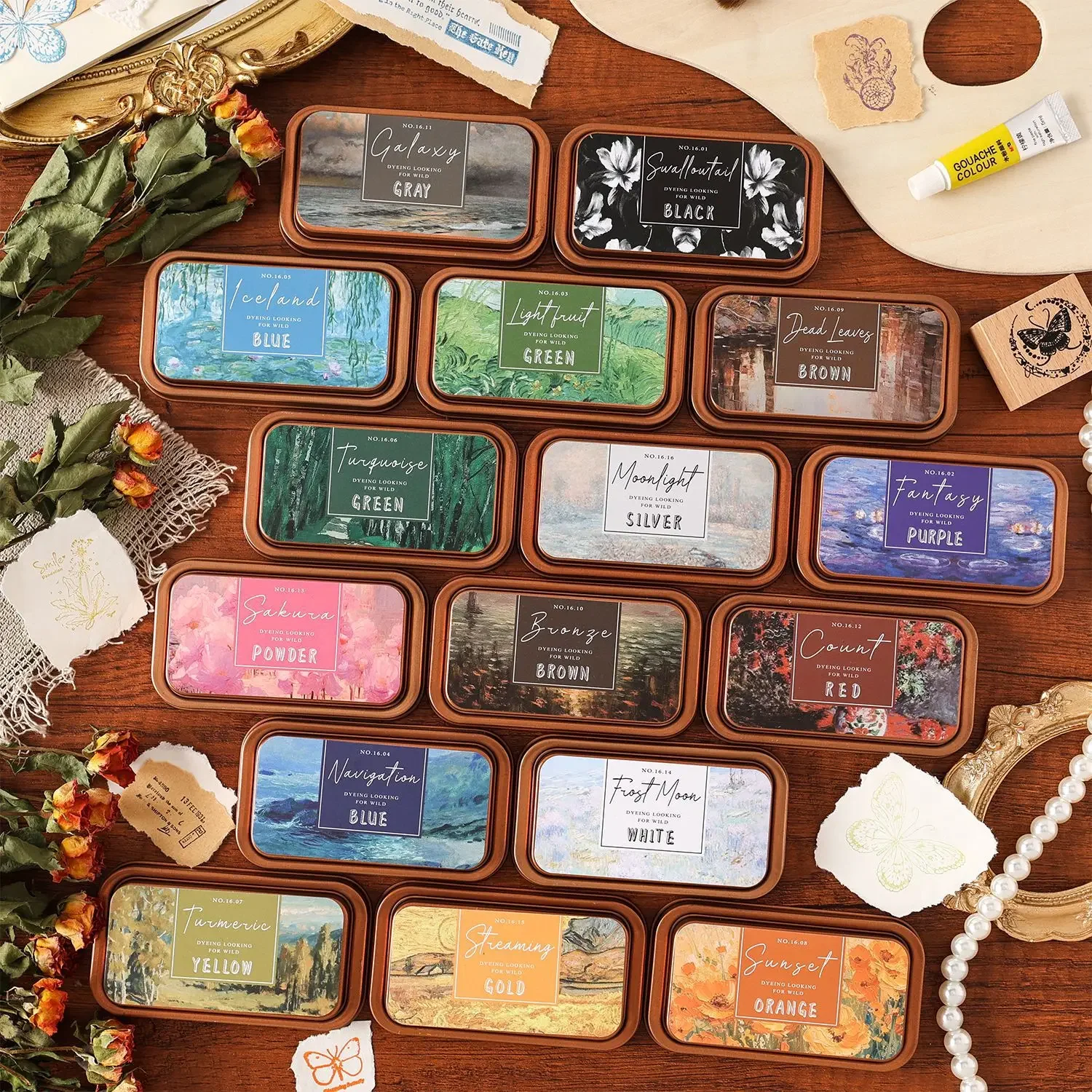 

1 Iron Box Color Ink Sponge Stamp Pad, Portable Color Stamp Pad, Multiple Colors Available, Suitable for Daily Office Stamping