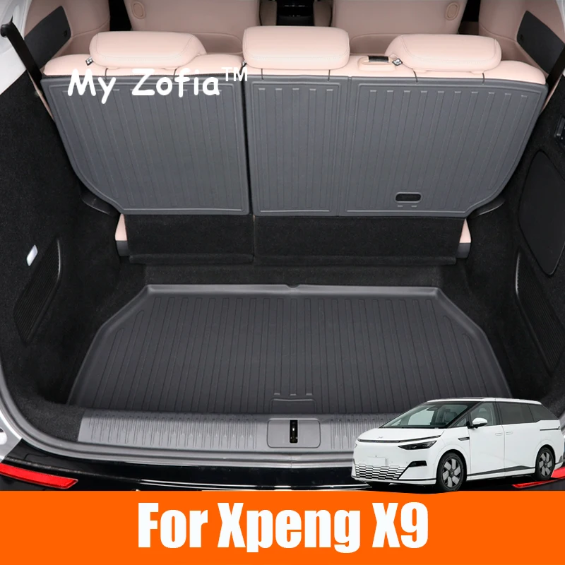 

For Xpeng X9 2024 2025 TPE Trunk Mats All Weather Cargo Liner Mat seat Floor Mats Waterproof Anti-Slip Liner Pads Accessories