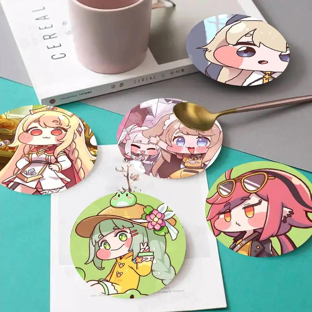 1pc Game T-Trickcal R-Revive Wooden Coaster Colour Printing Cup Mat Home Desk Decoration Gifts