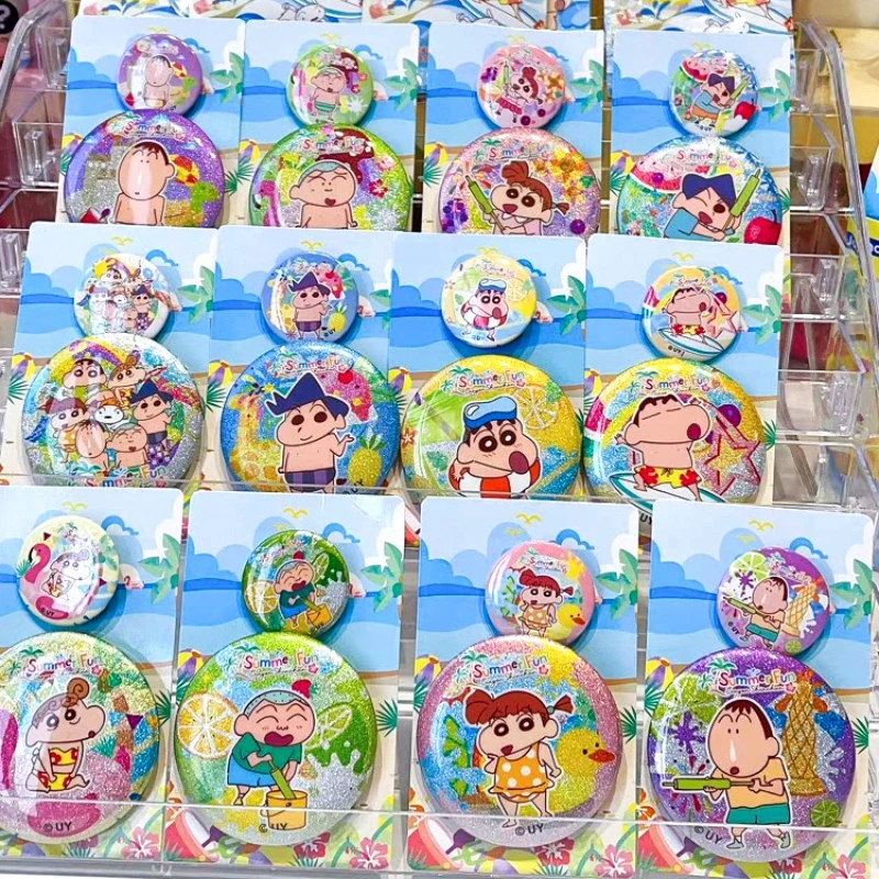 

Shinchan Crayon Badge ACG Accessories Beach Series Blind Box Toys Japan Anime Brooch Pins Collection Bag Decoration Kids Gifts
