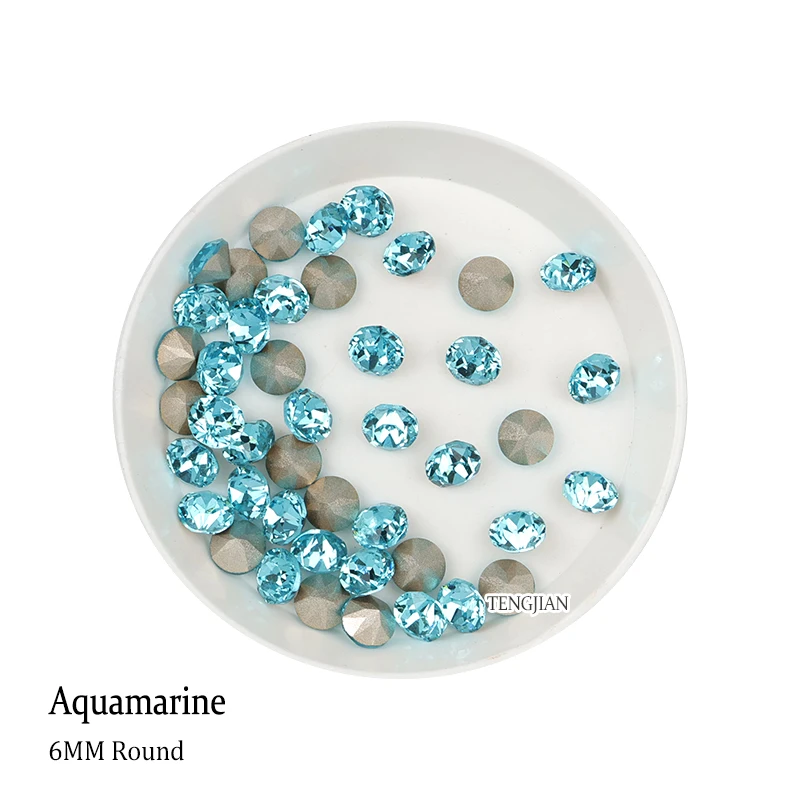 Hot 6MM Round Pointed Bottom Rhinestone K9 Glass Manicure Crystal Nail Art Rhinestone Stone 3D DIY Decoration Diamond