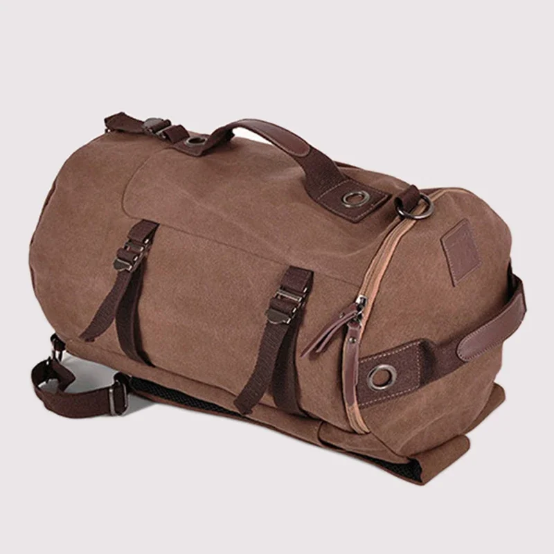 New Fashion Canvas Men Luggage Bag Carry on Luggage Travel Bag  Men Duffel Bag Weekend Overnight Bag  Canvas Travel Backpack