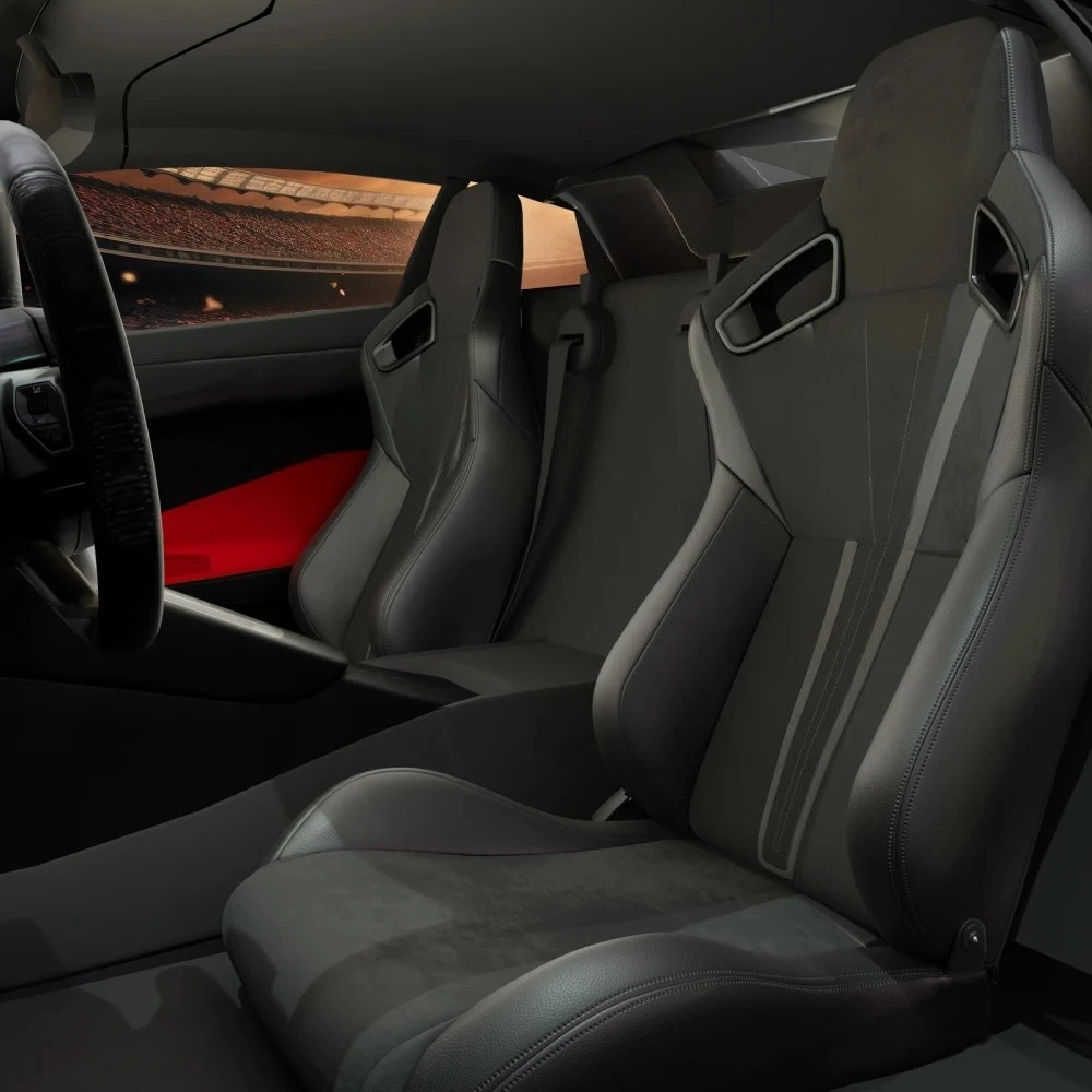 

2PC Universal Bucket Racing Seat Red Stitching Red PVC Leather Tilting Leather (excluding seat bracket) 1 box of 2 pieces