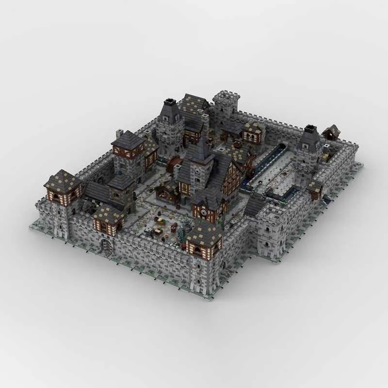 Moc Bouwstenen Middeleeuwse Modules Compleet Model Technologie Bakstenen DIY Stad Gebouw Assemblage Vakantie Bouw Speelgoed Geschenken