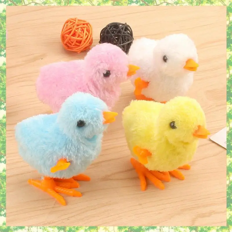 T84C-10Pcs Páscoa acabar pintinho novidade pulando frango mordaça pelúcia bebê pintinhos favores presente para crianças meninas
