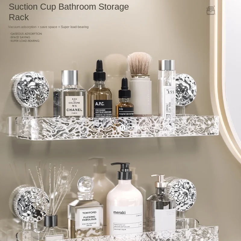 

Bathroom Suction Cup Storage Rack, Non Perforated Triangular Frame, Bathroom, Toilet, Wall Mounted Washbasin Storage Rack