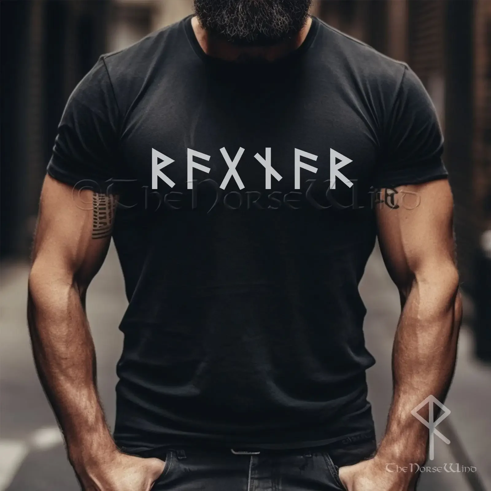 Custom Name Futhark Runes T shirt Personalized Viking Norse Mythology  vintage Washed designer clothes fashion Soft homme