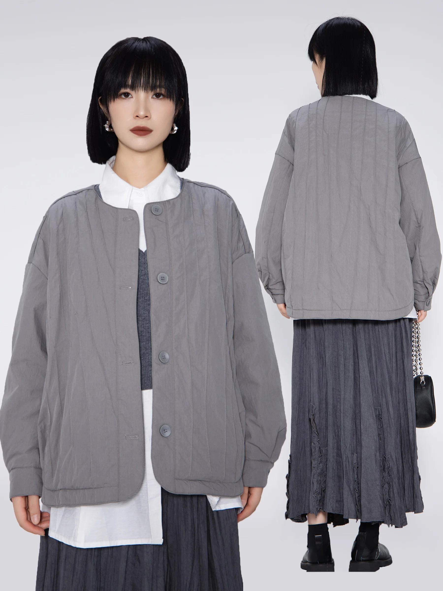 

Bookru Yue ng Women's Long Sve Coat Camel Hair Wool Fce Loose Fit Slimming Cotton Jaet Simple Sle Commute