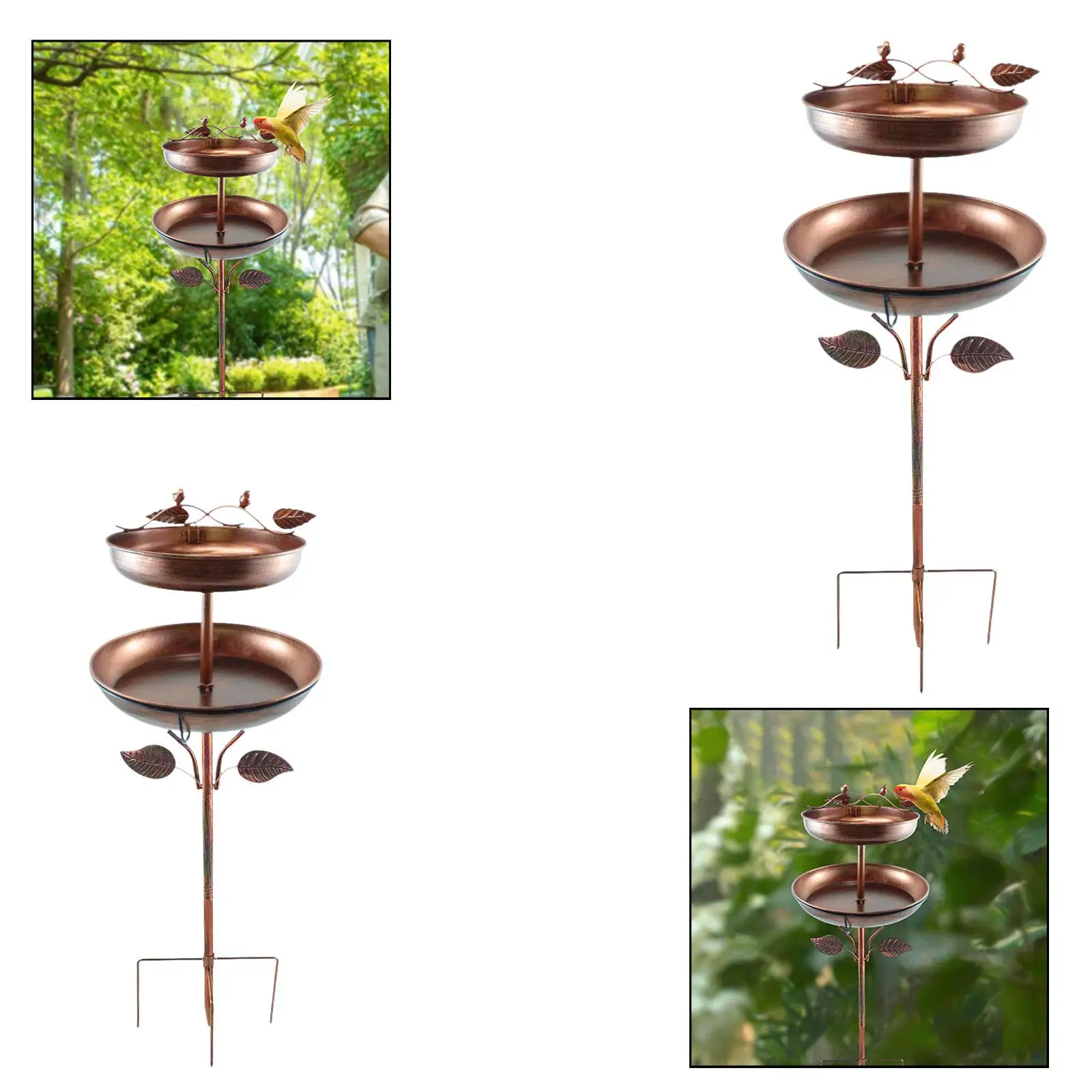

Metal Bird Bath, Multifunctional Garden Tool, Easy to Assemble, Freestanding Bird Bath, Bird Feeder for