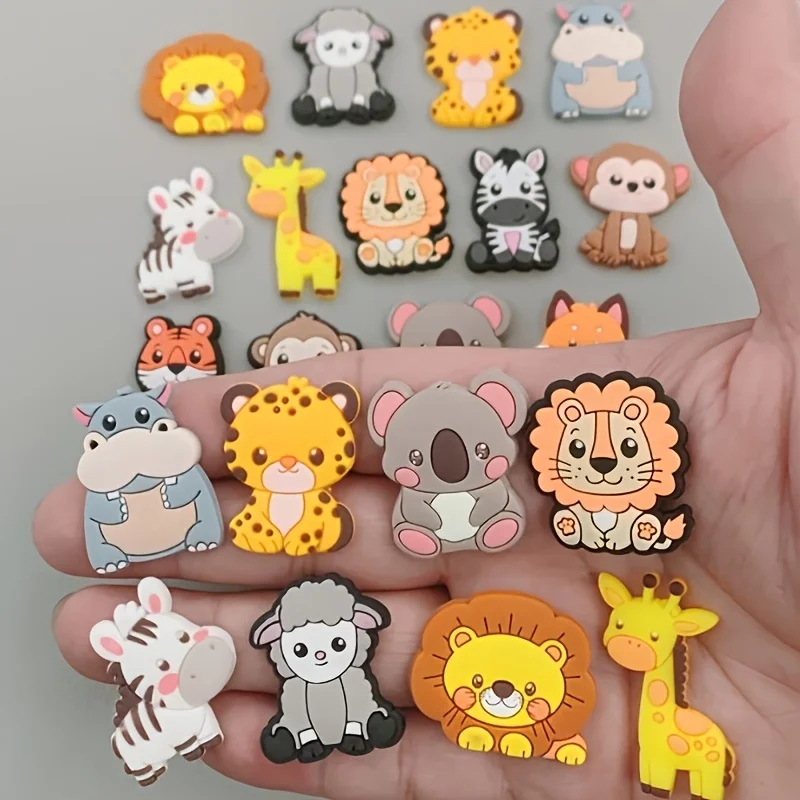 10pcs Pack 10pcs Cute Animal Fridge Magnets Suitable,, Office Decor - Elephant, Tiger, Giraffe Decorations with Hold, Plastic