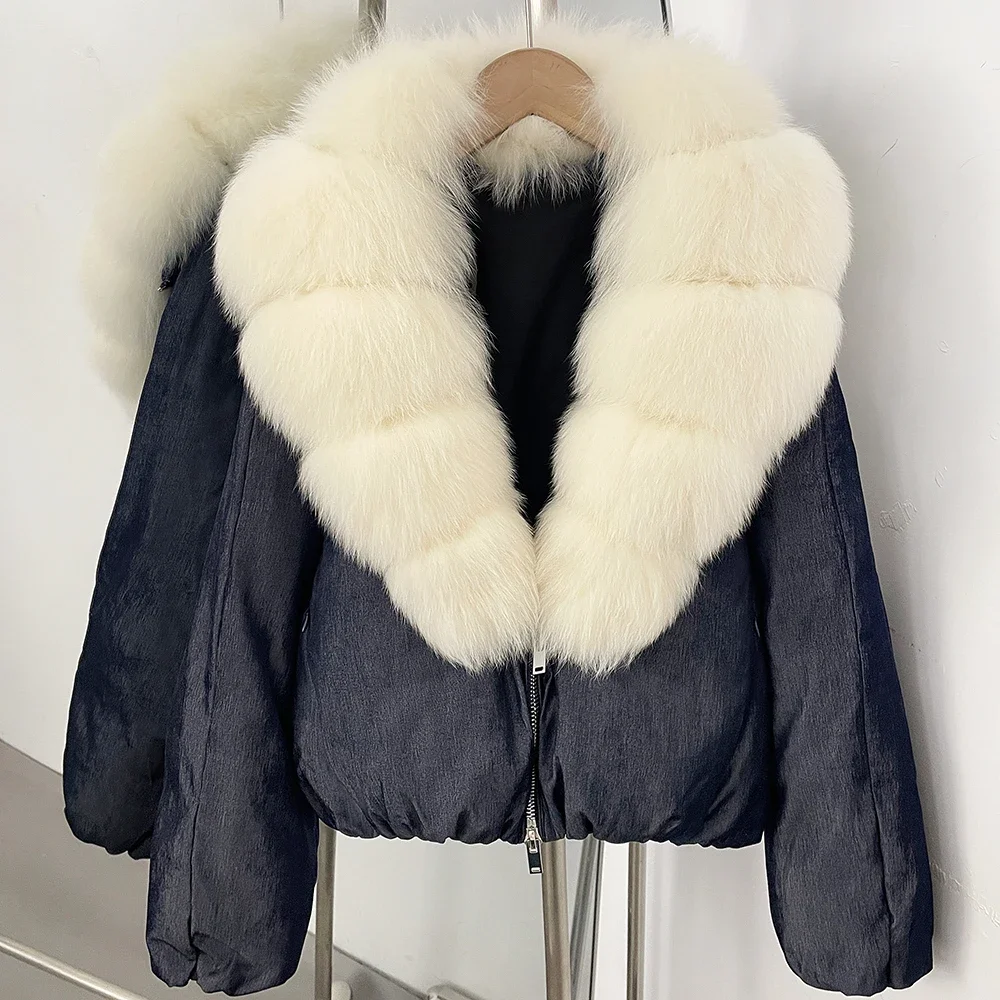 OFTBUY 90% White Duck Down Coat Luxury Winter Puffer Jacket Women Female Real Natural Fox Raccoon Fur Thick Warm Parkas