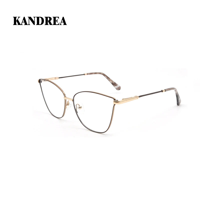 KANDREA Metal Cat Eye Glasses Frames Women Beautiful Optical Computer Eyewear Styish Retro Myopia Prescription Eyeglasses TL3631