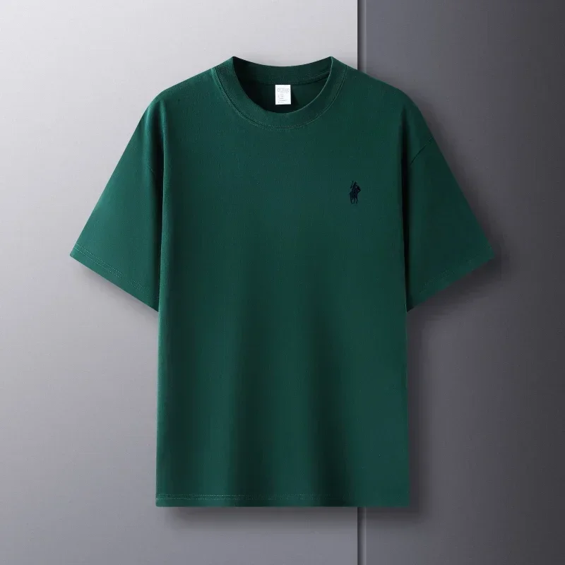 Men's Cotton Crew Neck Short Sleeve T-Shirt Summer Exquisite Pony Print Breathable Top Casual Streetwear Harajuku Fashion Tee