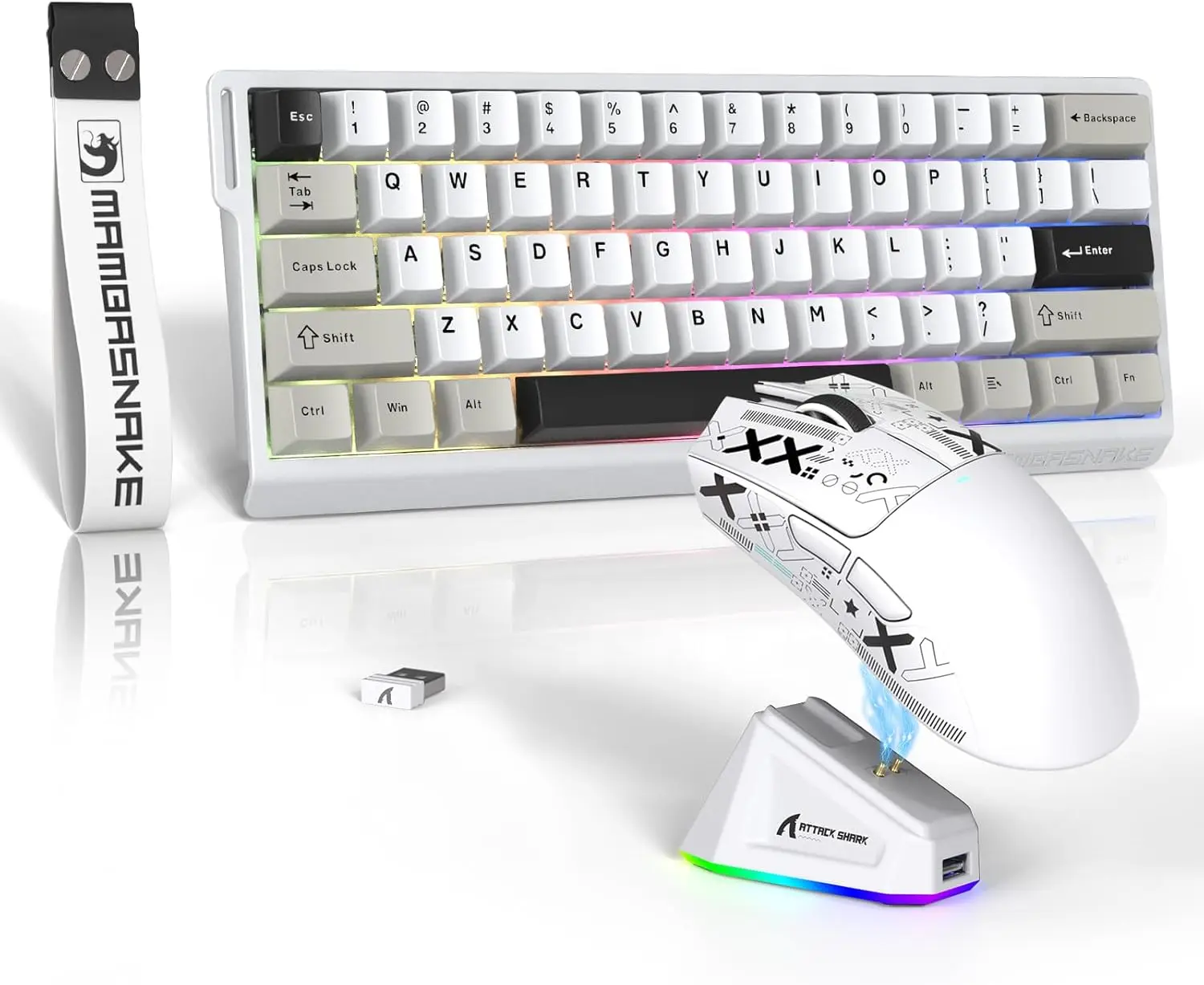 

MAMBASNAKE X60HE Keyboard And ATTACK SHARK X11 Mouse Combo, Magnetic Switch,8K Polling Rate, Hall Effect,Rapid Trigger