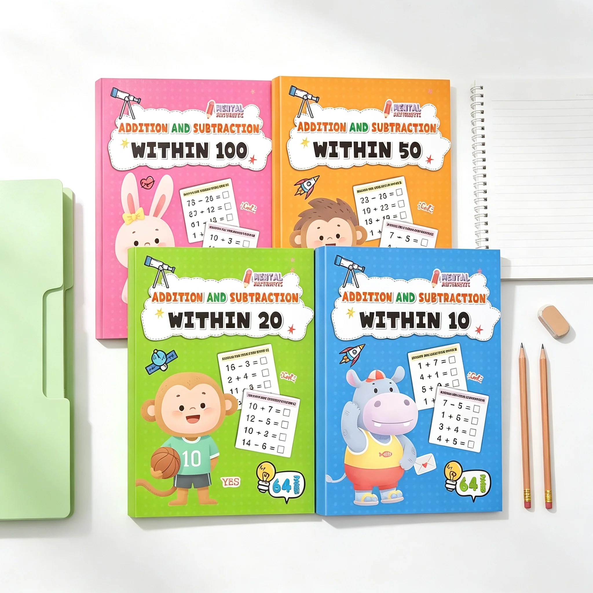 Math Workbook, Addition & Subtraction Within 100, Homeschool Math Practice Exercise Book