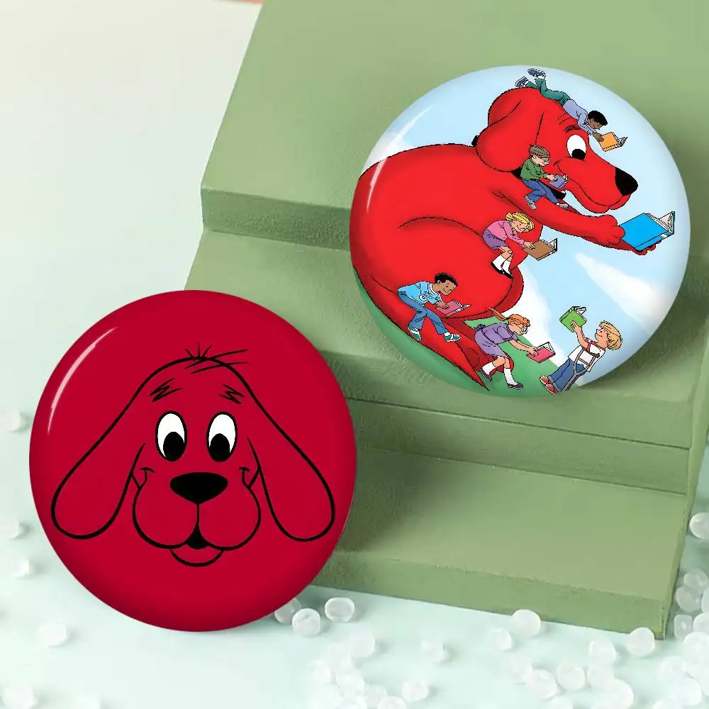 Cartoon Clifford the Big Red Dog 32/44/58MM Customizable Button Pins Cute Funny Creative Badge Jewelry Decor Gifts for Friends view 4