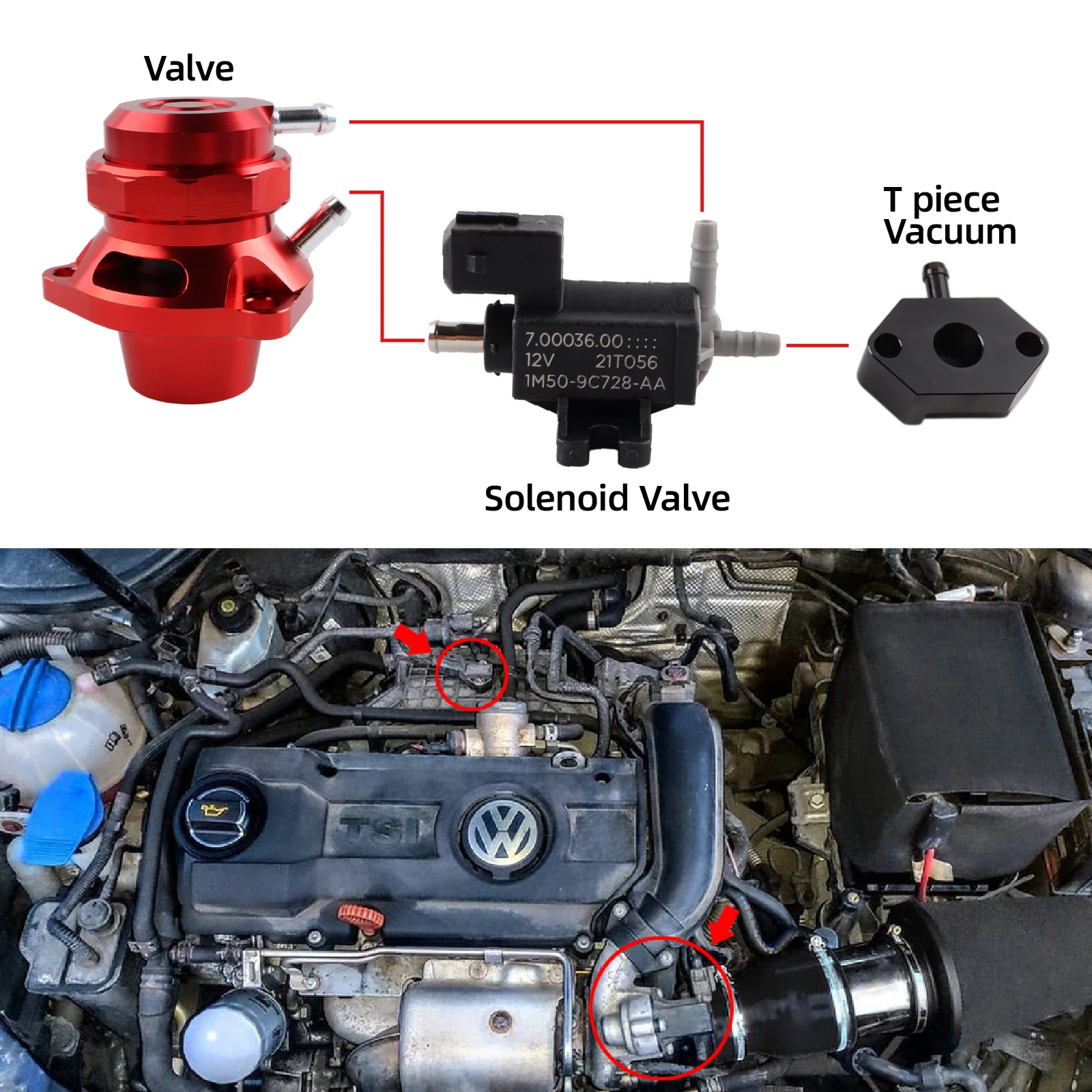 PIKBUK Forged Aluminum Auto Turbo Dump Blow Off Valve For Skoda Octavia Audi A4 S3 TT VW Polo 1.8/2.0 TFSI EA888 Gen1 2 3