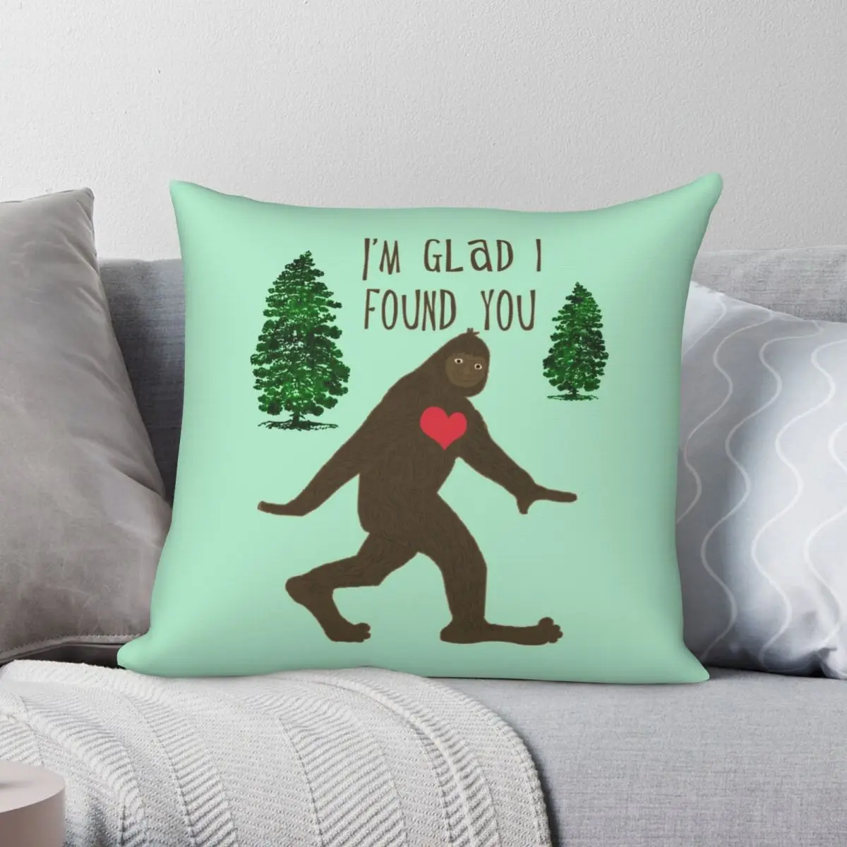 Big Foot Love Pillowcase Polyester Linen Velvet Creative Zip Decor Throw Pillow Case Sofa Cushion Case