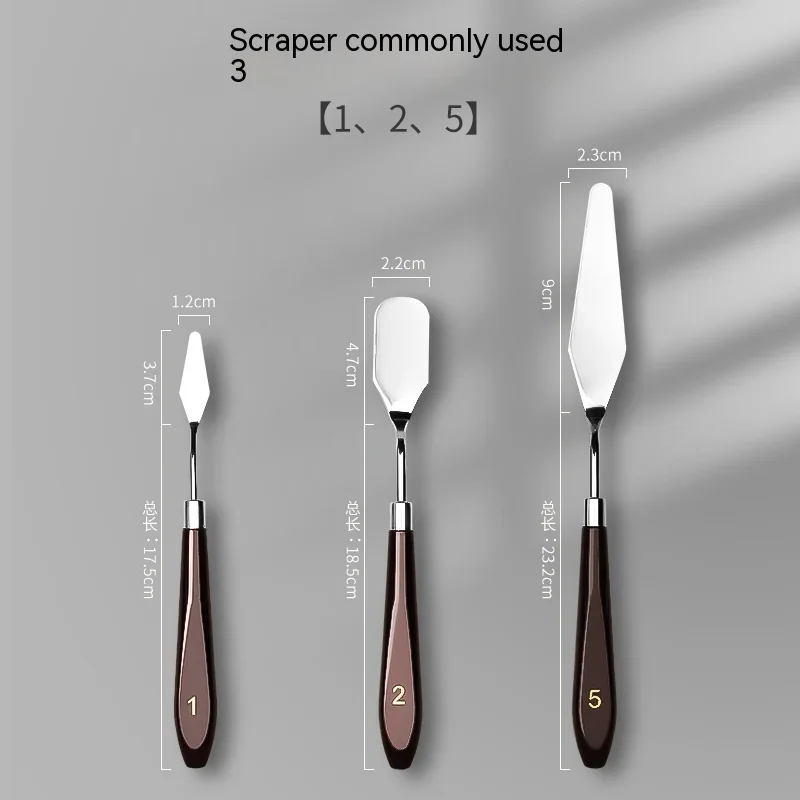Palette en acier inoxydable pour peinture à l'huile acrylique, ensemble opaque, grattoir d'art Bergame, outils de document Assad, couteau d'artiste, 1 pièce, 2 pièces, 3 pièces, 5 pièces