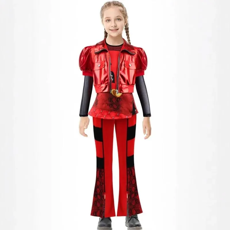 

Anime Cosplay Girls Descendants 3 Mal Costume for Girls The Rise of Red Evie Cosplay Costume Child Fantasia Halloween Cloth 72th
