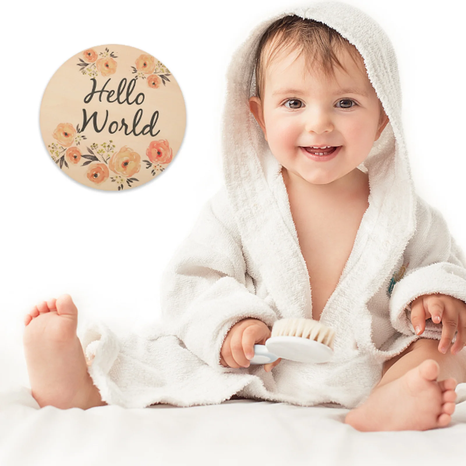 6/8pc Newborn Baby Photography Accessories Flower Wooden Board Baby Souvenirs Hundred Day Milestone Birthday Shooting Prop - view 2