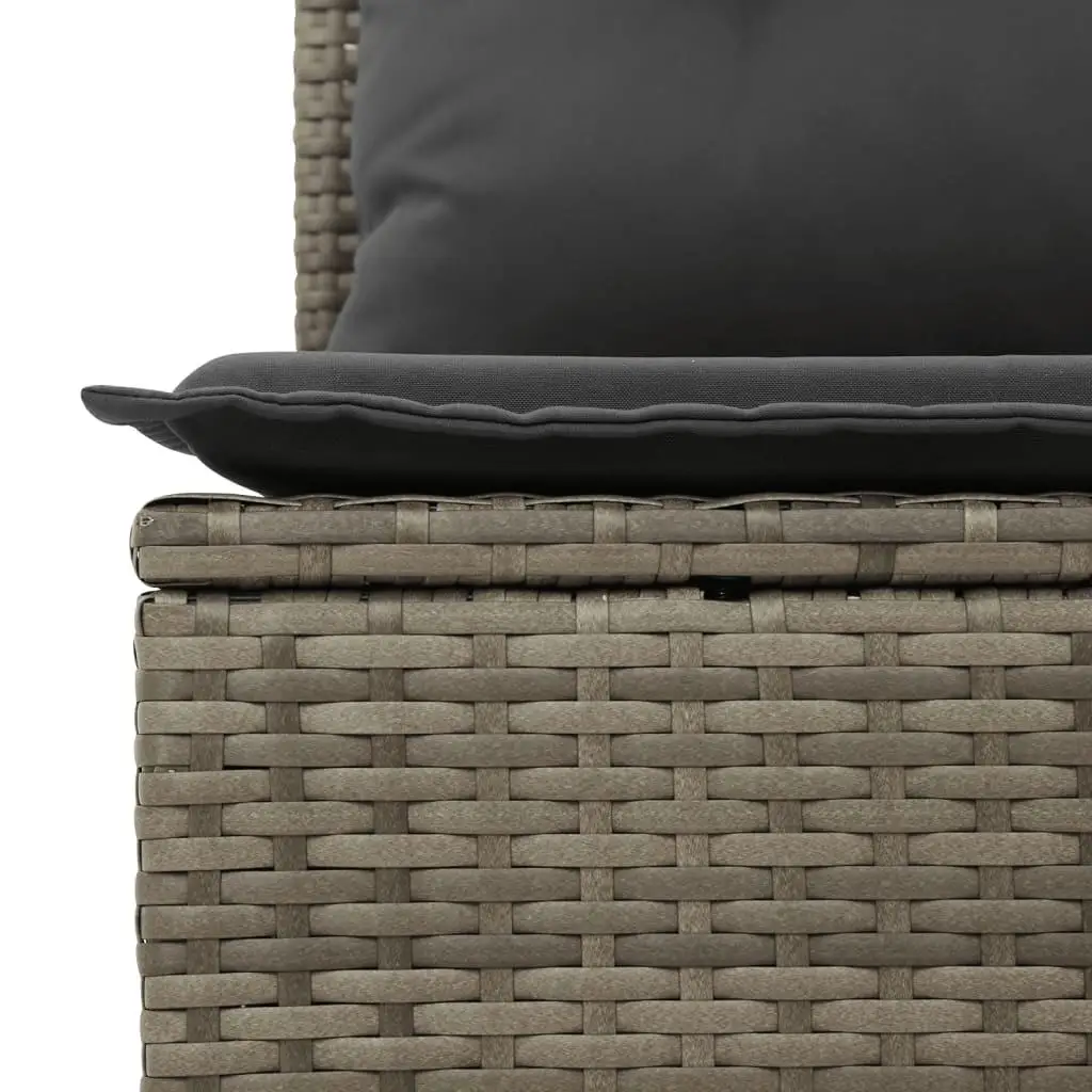 Große modulare Gartensofa-Set aus grauem PE-Rattan
