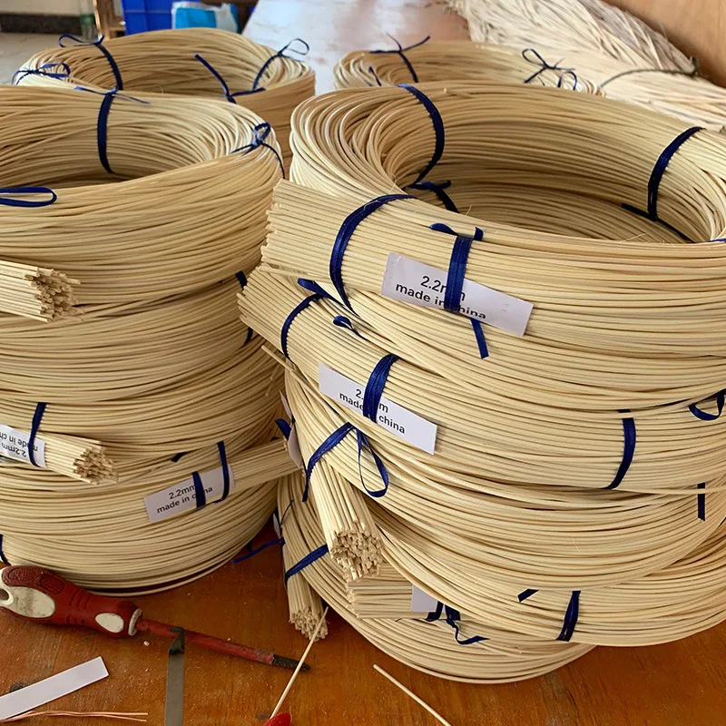 2-12mm Diameter 500g Natural Real Indonesian Rattan Raw Materials Round Cane Core for Chair Basket Furniture Weaving Repairing