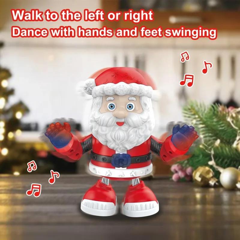 Santa Claus Dancing Toy with Dynamic Music & Light Cute Eletric Chritsmas Santa Claus Toy Christmas Gift for Kids & Adults