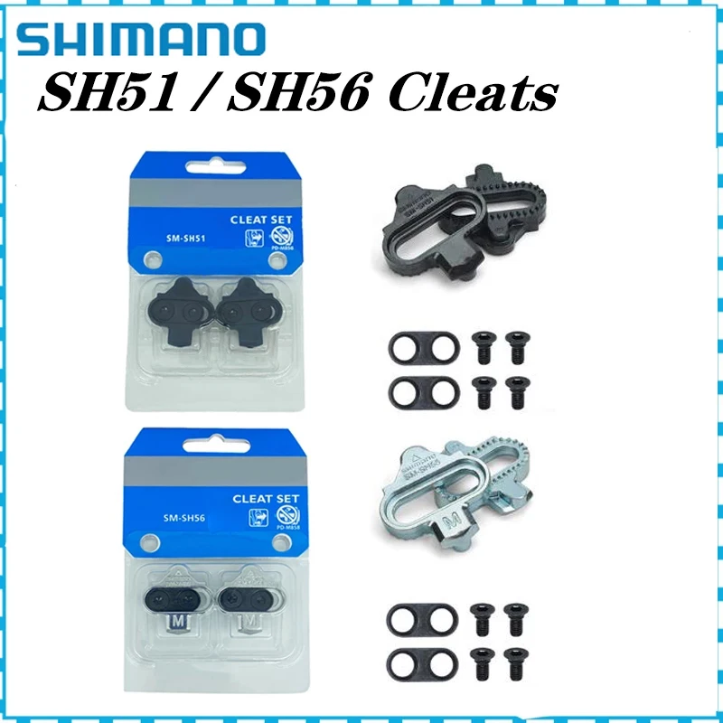 SHIMANO SM-SH51 SH56 SPD Cleat Set MTB Bike Pedal Locking Single-Multi Release Racing Riding Equipment For Wellgo WPD-98A M515