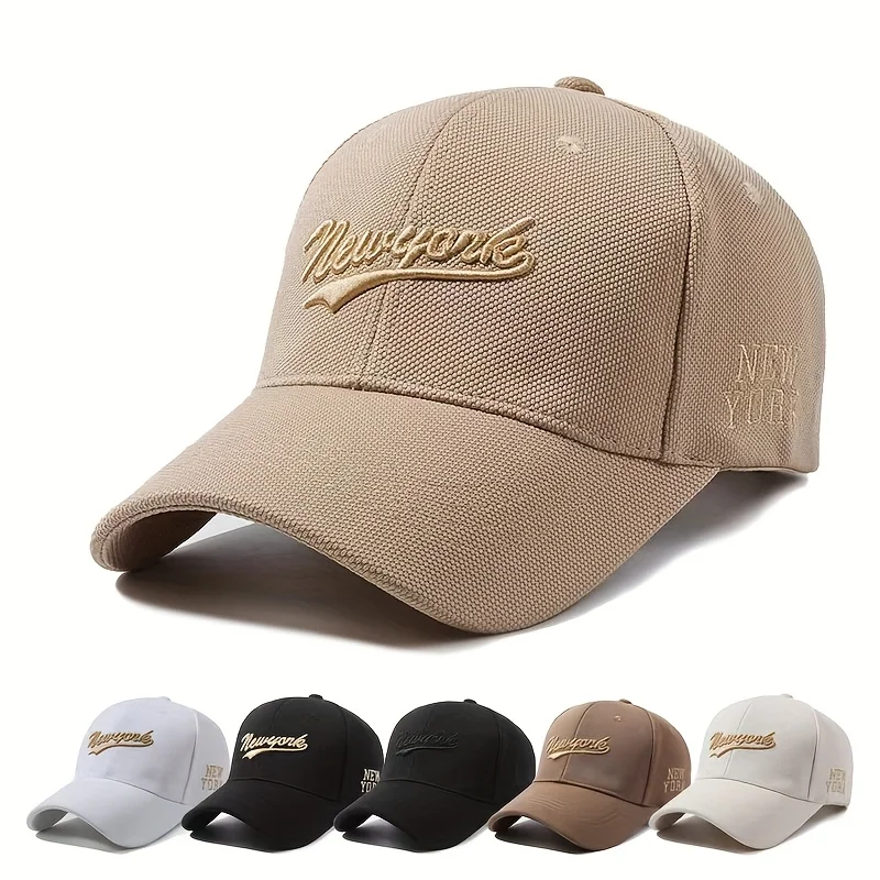 Men's and women's wide brims show off face, small duckbill hats embroidered with fashionable and simple casual hats
