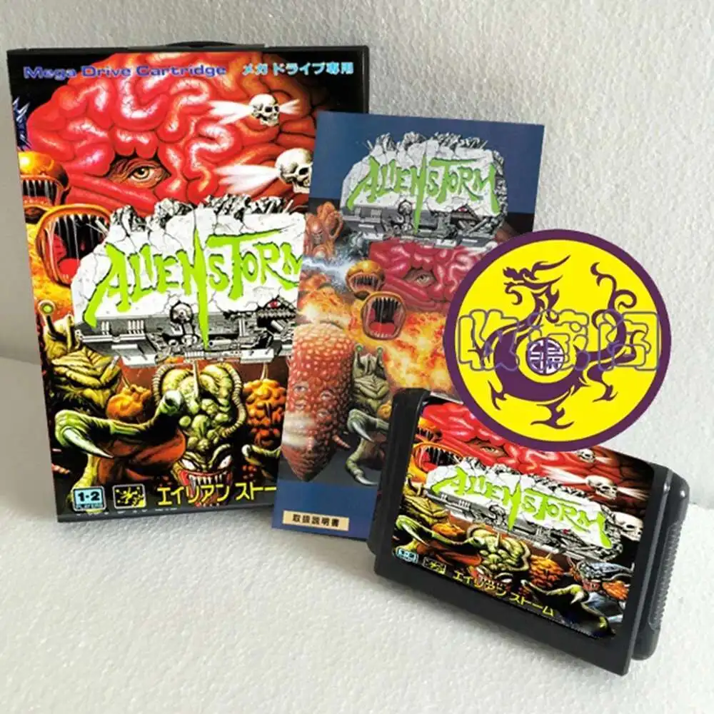Alien Storm con caja y cartucho manual para tarjeta de juego Sega MD de 16 bits, sistema MegaDrive Genesis