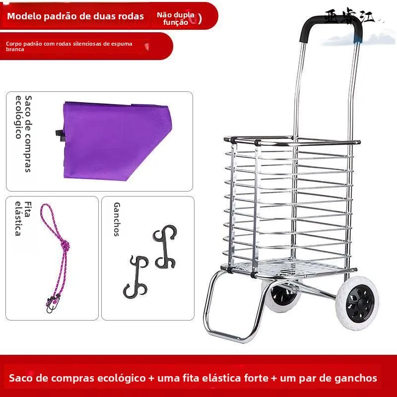 portable-multi-functional-shopping-cart-elderly-vegetable-hand-pulling-cart-stair-climbing-foldable-stainless-steel-caddy
