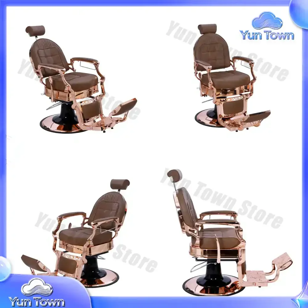 Beauty Barbershop Antique Salon Furniture Hair Salon Chairs Metal Leather Heavy Duty Pump Barber Chair