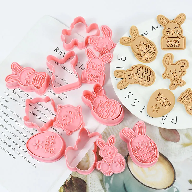 

Набор из 8 формочек для пасхального печенья: яйца, кролики, для украшения пасхальных тортов, инструменты для выпечки своими руками