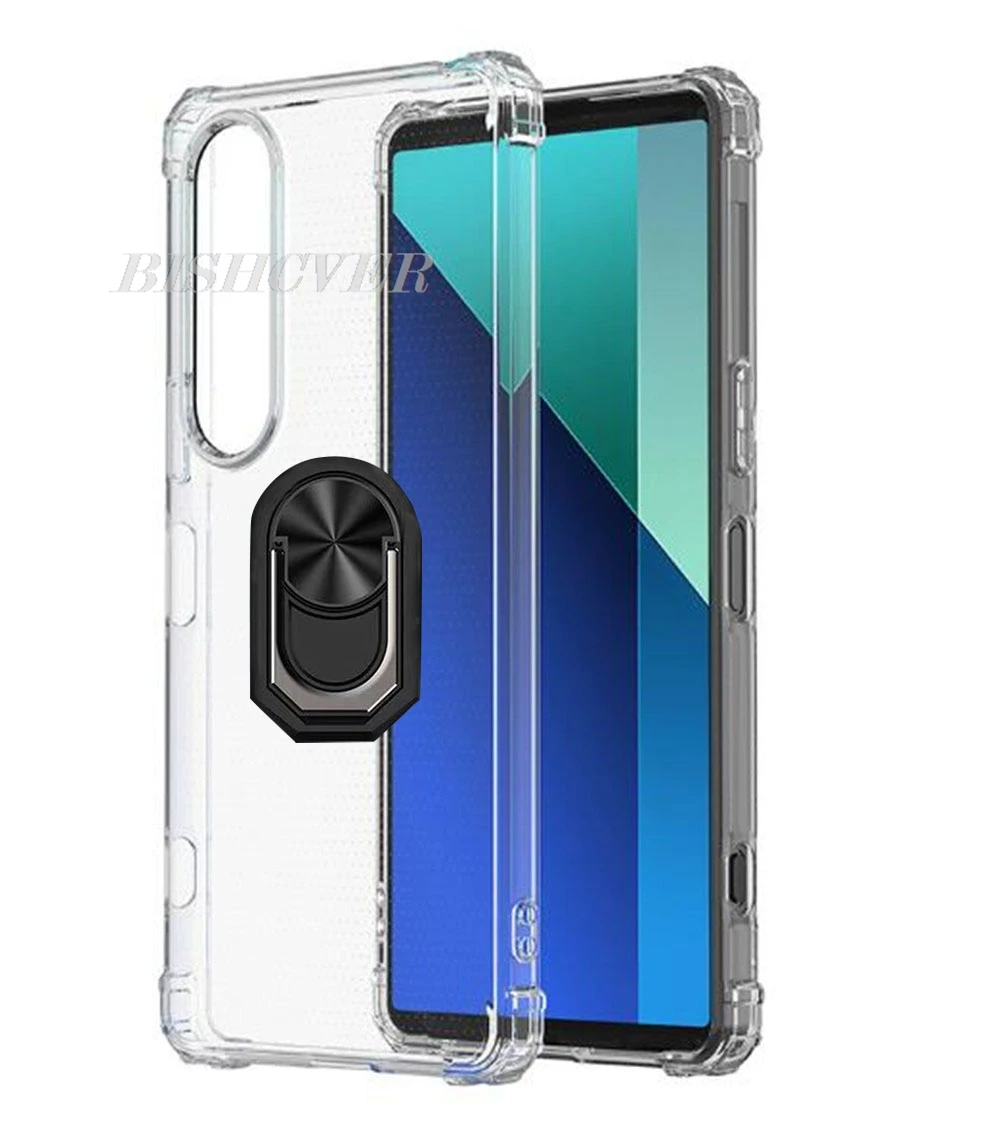 For Sony Xperia 1 VI 10 V 1VI 5 II 1 IV 1IV 5IV 10 III Pro-I Back Ring Holder Bracket Phone Case phone TPU Soft Silicone Cover