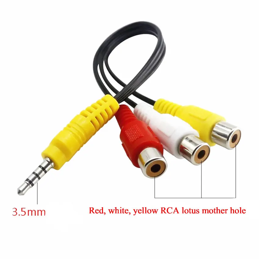 

3.5MM To Jack 3 RCA Cable Video Component AV Adapter Cable For TCL TV Red White And Yellow Female